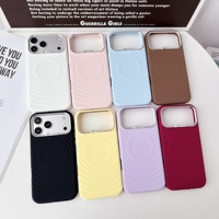 Coque de téléphone en silicone liquide à paillettes effet vague d'eau avec diamants pour iPhone 15 16 17 Pro Max, compatible charge sans fil, magnétique et antichoc
