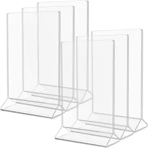 5x7 plastik masa üstü ekran standları şeffaf akrilik işaret tutucu resim posteri çerçeveleri standı