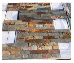Tự nhiên gỉ <span class=keywords><strong>Slate</strong></span> đá giá rẻ Stack Veneer đá gạch cho tường trang trí - Product Image 1
