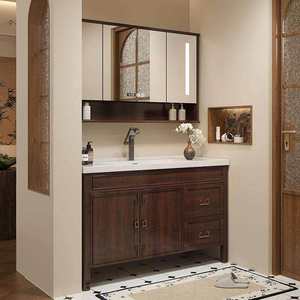 Modern <b>Wall</b>-Mounted MDF Eco-Friendly Bathroom Vanity Set Ceramic Basin LED Smart <b>Mirror</b> Storage Cabinet Water Resistant Easy - Product Image 4
