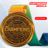 Médaille personnalisée en bronze antique avec placage de gravure laser d'impression UV pour le gala annuel d'entreprise