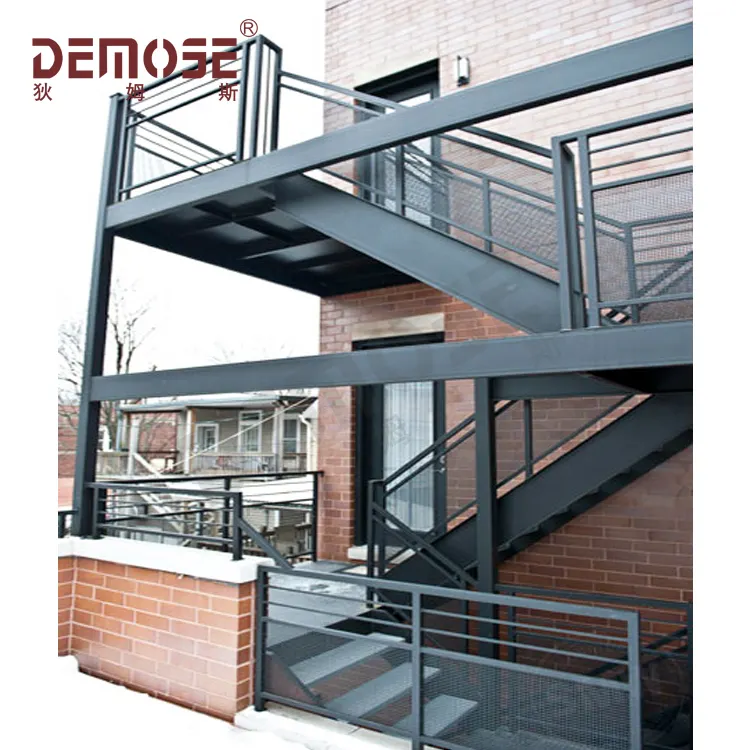 Moderne vorgefertigte Metalls tahl treppen Außen-/Eisen treppen zu Außen preisen