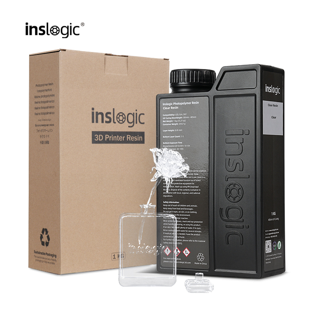 Inslogic Clear Resin Low Shrinkage 3D UV Resin for Highly Accurate Model Dimensions