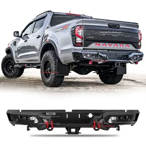 Special price! 4x4 Pickup ute truck Steel rear bumper car bumper with LED light Shackle tow hitch for NAVARA NP300 FRONTINER D40