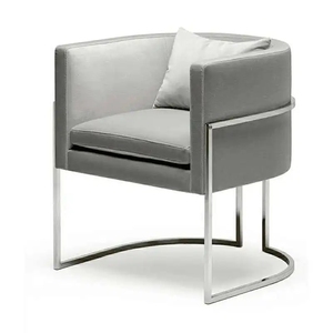 Wholesale Factory Custom Restaurant Cafe Metal Dine Armchair <b>Velvet</b> Fabric <b>Dining</b> Room Furniture <b>Chair</b> - Product Image 4