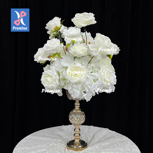 Promessa palla fiore matrimonio centrotavola piccola palla bianca amore finta rosa fiore artificiale per lo sfondo - Product Image 1
