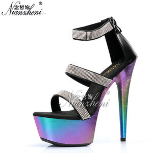 15CM noir style romain discothèque Club Super-grande taille en acier pôle danse et chaussures de décapage danse passerelle chaussures de décapage - Product Image 2