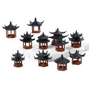 Bonsai in Miniatura, Paesaggio Roccioso, Acquario, Scenografia per Acquari, Piccoli Ornamenti, Modello di Architettura Cinese Antica, Cortile - Product Image 1