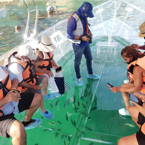 12 People Outdoor Large Transparent Crystal Boat Lake Tourist Sightseeing Photography PVC Boat Motor - Product Image 3