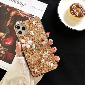 Nhà Máy Trực Tiếp Bán Buôn Tùy Chỉnh Sang Trọng Hoa Rhinestone Của Phụ Nữ Long Lanh Sequin Trường Hợp Điện Thoại Cho Iphone 16 Pro Max 15 14 13 12 11 - Product Image 3