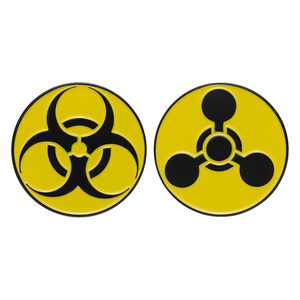 Spilla in smalto morbido con simbolo radiologico, segnale di avvertimento giallo, distintivo in metallo placcato oro e argento, spilla <span class=keywords><strong>per</strong></span> zaino e <span class=keywords><strong>giacca</strong></span> - Product Image 1