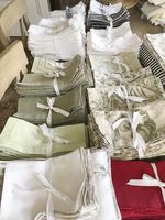 Serviettes de table en coton blanc brodées de palmiers, style ourlet festonné, pour la maison, l'hôtel ou les événements, vente en gros LY