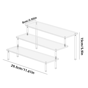 Giá để đồ trưng bày bằng acrylic trong suốt, gấp gọn hiện đại, dùng cho đồ ăn nhẹ, nước hoa, bánh cupcake, bền chắc - Product Image 6