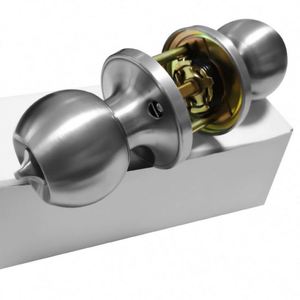 Waterproof Anti-Theft Iron Door <b>Lock</b> Polished Brass Cylinder Ball Knob Stainless Steel Handle Fingerprint Password Unlock-Made - Product Image 5