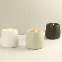 Pot à bougie en céramique mate minimaliste, logo personnalisé, récipient en céramique réutilisable pour diffuseurs de parfum d'intérieur, cadeaux quotidiens