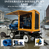 Bomba de Agua con Motor Diésel para Riego Agrícola, Portátil, Móvil, para Huertos, de Flujo Mixto con Turbina Centrífuga, 20hp, 2, 4, 6, 8 Pulgadas