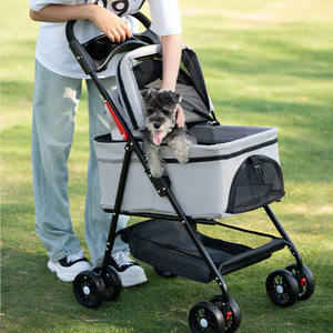 Petite <span class=keywords><strong>poussette</strong></span> pour animaux de compagnie pour chiens, chats, ours en peluche, activités de plein air, légère et pliable - Product Image 5