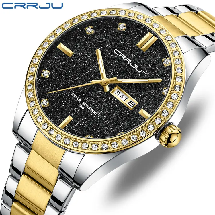 Best Seller New Arrival Design Fashion Watch CRRJU 5008 Stainless Steel Business Quartz Watches For Male