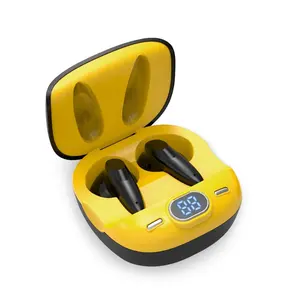 Earbud TWS nirkabel anti air, earbud V5.3 tahan lama waktu bermain dengan Display LED Digital, tanpa penundaan untuk game