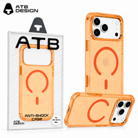 Coque de téléphone magnétique personnalisée ATB Sparkle pour iPhone 18 17 Pro, compatible avec la charge sans fil, transparente en TPU et PC, OEM ODM