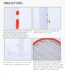 Mini raquette <span class=keywords><strong>électrique</strong></span> anti-moustiques rechargeable par USB, haute tension, filet à 3 couches pour la maison, le dortoir et le camping - Product Image 5