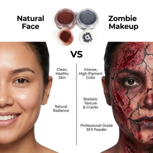 Maquillage professionnel <span class=keywords><strong>zombie</strong></span>, effets spéciaux, peinture pour le visage en poudre, respectueuse de la peau, non toxique, ensemble de peinture pour le visage et le corps pour SFX Cosplay - Product Image 3