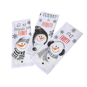 Nouveau produit transfrontalier : Serviette à main de Noël en forme de bonhomme de neige, sans peluches, pour cuisine et salle de bain, torchon. - Product Image 5