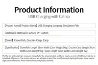 Jouet pour animaux de compagnie personnalisé, écologique, réaliste, poisson électrique qui bouge, jouet pour chat, rechargeable par USB, activé par le toucher, jouet interactif pour animaux de compagnie