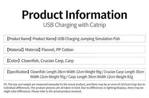 ของเล่นสัตว์เลี้ยงแบบกำหนดเอง เป็นมิตรกับสิ่งแวดล้อม <span class=keywords><strong>ปลา</strong></span>ไฟฟ้ากระดิกได้เหมือนจริง ของเล่นแมว ชาร์จ USB ได้ สัมผัสเพื่อเปิดใช้งาน ของเล่นสัตว์เลี้ยงแบบอินเทอร์แอคทีฟ - Product Image 6