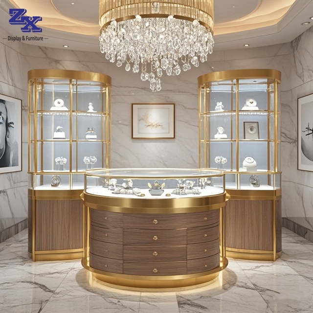 Customized High Quality Jewelry Showroom Display showcase Cabinet for Jewelry Store Interior Design