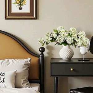 Flores Artificiales de Látex de Alta Calidad con Tacto Real, Hortensia de 3 Cabezas, Estilo Bola de Nieve, para Centros de Mesa Navideños y Decoración de Bodas - Product Image 3