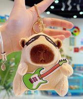 En gros, en stock : Porte-clés poupée en peluche Capybara, doux, mignon, style anime, pendentif créatif pour sac, rembourré en coton PP, 11-30 cm