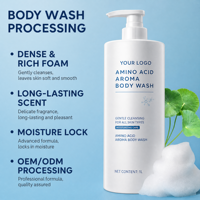 Gel Douche Personnalisable 4-en-1 aux Acides Aminés avec Acide Hyaluronique, Acide Citrique et Bétaïne pour Peaux Sèches : Nourrissant, Nettoyant en Profondeur, Hydratant