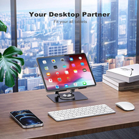 Support de tablette pour iPad avec base rotative 360 Support réglable pour le dessin Compatible avec iPad Pro/Air/Mini 5-12 pouces
