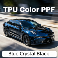 Nouvelle couleur Zirui 7.5mil TPU Bleu Cristal Noir Vinyle Adhésif Brillant Effet Eclipse Solaire PPF Couleur Changeante à Application à Sec pour Carrosserie Complète