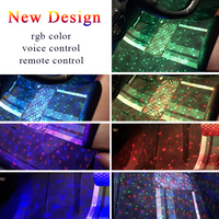 PUERXIN-Luz LED ambiental para Interior de coche, luz de ambiente RGB, USB, para decoración de coches