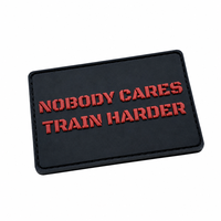 Patch tactique 3D personnalisé en PVC – Personne ne s'en soucie, entraînez-vous plus fort – Patchs en caoutchouc souple à scratch pour équipement de gym et de fitness