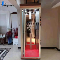 Ascenseurs pour petites maisons noires / Ascenseur hydraulique compact sur mesure pour la maison / Ascenseurs domestiques intérieurs à 2 étages avec cabine en verre extérieure