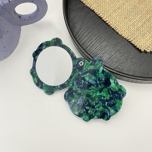 Creative Acetate Pocket Mini Cosmetic Mirror Custom logo Dust-proof Design Personalized Hand <b>Makeup</b> <b>Vanity</b> Beauty Mirror - Product Image 3