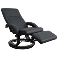 Fauteuil inclinable Euro RV super élégant avec cadre métallique moderne, repose-pieds relevable extensible et revêtement en cuir PU, dossier ailé - Vente en gros