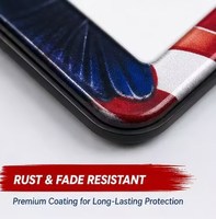 Support de plaque d'immatriculation personnalisé en alliage d'aluminium épaissi, motif aigle intégral, anti-chute, norme américaine, vente en gros