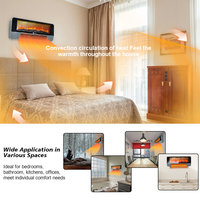 Minuterie murale 2 en 1 Chauffage rapide PTC Smart Home Heater With 3D Flame Remote Touch Control Display For Living Shower Room