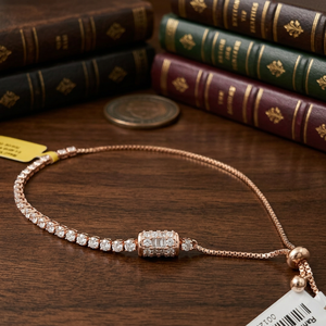 Bracelet tennis tendance de qualité supérieure plaqué or rose avec pierres en zircon, bijoux classiques pour femmes, cadeau - Product Image 1