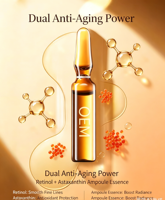 Ampoule d'essence OEM au rétinol et à l'astaxanthine, anti-âge et antioxydante, pour les peaux vieillissantes trop fatiguées