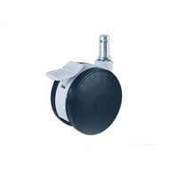 Ruedas Giratorias de 2 Pulgadas, Grises, de PU/Silicona, con Freno, Resistentes, de Polipropileno, con Tornillo M8, Funcionamiento Silencioso, para Muebles y Carretillas de Mano