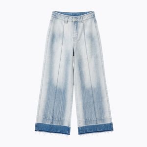 Anjie - Pantalones Vaqueros Anchos con Pliegues <span class=keywords><strong>para</strong></span> <span class=keywords><strong>Mujer</strong></span>, Logotipo Personalizado OEM ODM, Marca Privada, Color Índigo Oscuro, Pantalones Holgados, Fábrica Mayorista - Product Image 1