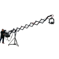 Grue de caméra télescopique motorisée pour tournage de films, bras en X de 5,5 m, tête panoramique inclinable de type U, capacité de charge de 15 kg, caméras 7 pouces