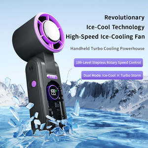 Nouveau Mini Ventilateur Pliable en Plastique USB, Version Anglaise, Refroidissement Haute Vitesse, Sans Lames, Affichage Numérique, Personnel, pour Extérieur, Camping-Car et Voyage - Product Image 4
