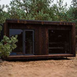Sauna extérieur esthétique à vue panoramique, carré, pour 4 personnes, moderne, avec musique Bluetooth, cabine spa pour jardin - Product Image 2