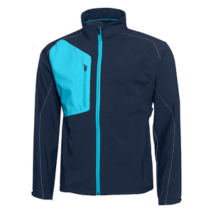 100% poliéster tela elástica cordón dobladillo pecho bolsillo peso ligero <span class=keywords><strong>Softshell</strong></span> cremallera completa impermeable chaqueta de Golf para hombres - Product Image 5
